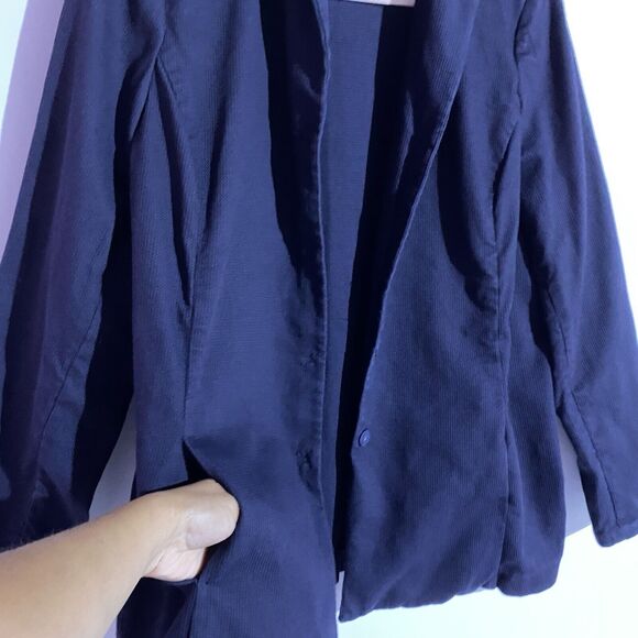 Eileen Fisher Blazer PL Navy Blue Snap Buttons Office Career Church Minimalist - Picture 4 of 16